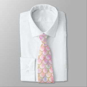 Pastel Iridescent Mermaid Scales Patroon Stropdas