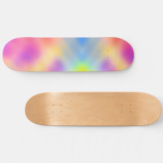 Pastel iriserende kleurrijke gradiënt ontwerp skateboard (Horizontaal)
