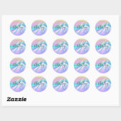Pastel iriserende regenboog ombre monogram ronde sticker (Vel)