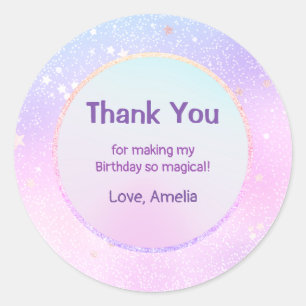Pastel Iriserende Sterrenstelsel Glitter Galaxy Da Ronde Sticker