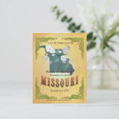 Pastel Jaune Save The Date - Carte Avec De Jolies (Debout devant)