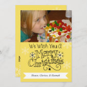 Pastel Joyeux Joyeux Noël Photo Carte de vacances (Devant / Derrière)