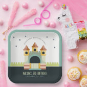 Pastel Jumping Castle Jump & Play Kids Birthday Papieren Bordje (Feest)
