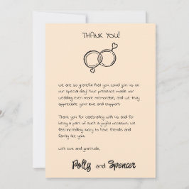 Pastel kalligrafie Dankkaart Abrikoos Kaart