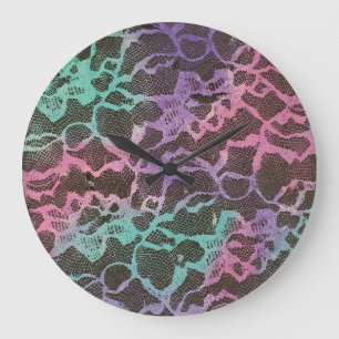 Pastel Kant Patroon Ronde Wandklok Grote Klok