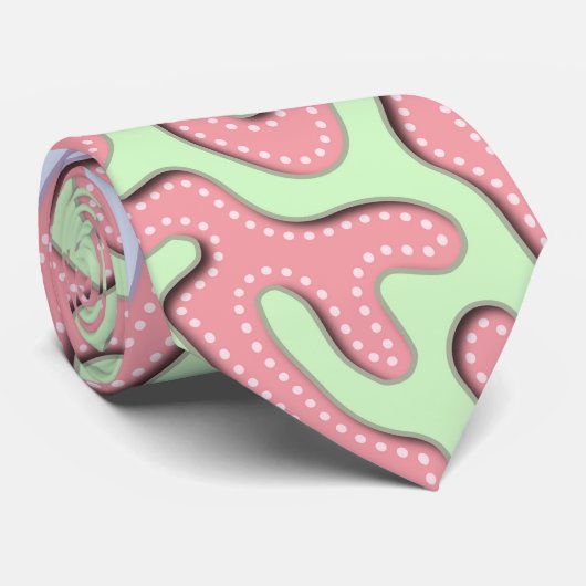 Pastel Kawaii Abstract Kleurrijk Splatter Ontwerp Stropdas (Opgerold)