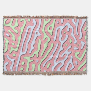 Pastel Kawaii Abstract Kleurrijk Squiggle Design Deken