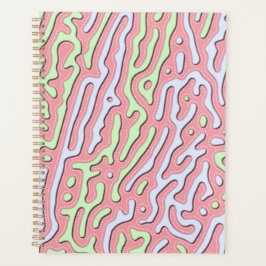 Pastel Kawaii Abstract Kleurrijk Squiggle Design Planner