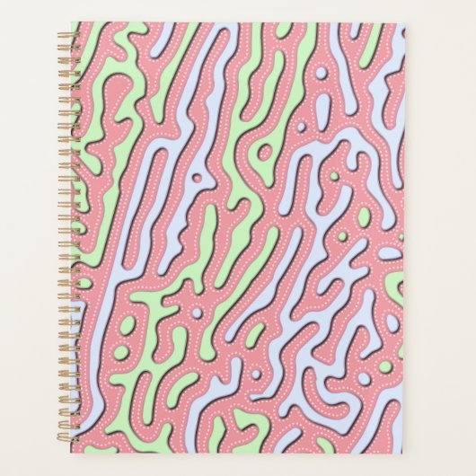 Pastel Kawaii Abstract Kleurrijk Squiggle Design Planner (Voorkant)