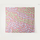 Pastel Kawaii Abstract Kleurrijk Squiggle Design Wandkleed (Voorkant (horizontaal))