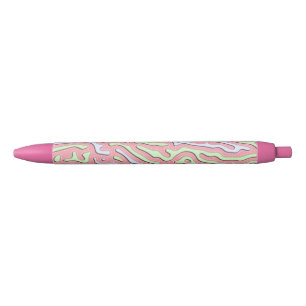Pastel Kawaii Abstract Kleurrijk Squiggle Design Zwarte Inkt Pen