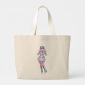 Pastel Kawaii Bunny Girl Furry Canvas tas (Achterkant)