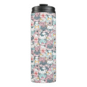 Pastel Kawaii Character Collage Thermosbeker (Voorkant)