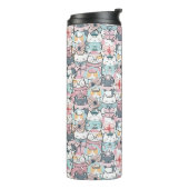 Pastel Kawaii Character Collage Thermosbeker (Gedraaid links)