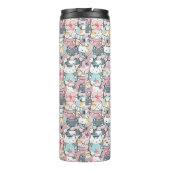 Pastel Kawaii Character Collage Thermosbeker (Achterkant)