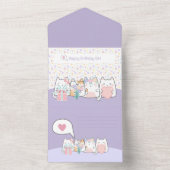 Pastel Kawaii Chat Diabolique Carte de Vœux Doodle (À l'intérieur)