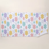 Pastel Kawaii Cloud Pattern Strandlaken (Voorkant)