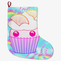 pastel Kawaii cupcake op een kerststop