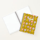 Pastel Kawaii Fruit Pattern Personalized Sketch Notitieboek (Binnen)