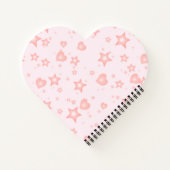 Pastel Kawaii Hearts & Stars – Cute Girly Pink Notitieboek (Achterkant)