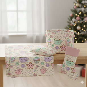 Pastel Kawaii Kersttraktaties & Hete Chocolade Sto Stof