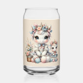 Pastel Kawaii Unicorne Mère Fille Duo Beige (Verso)