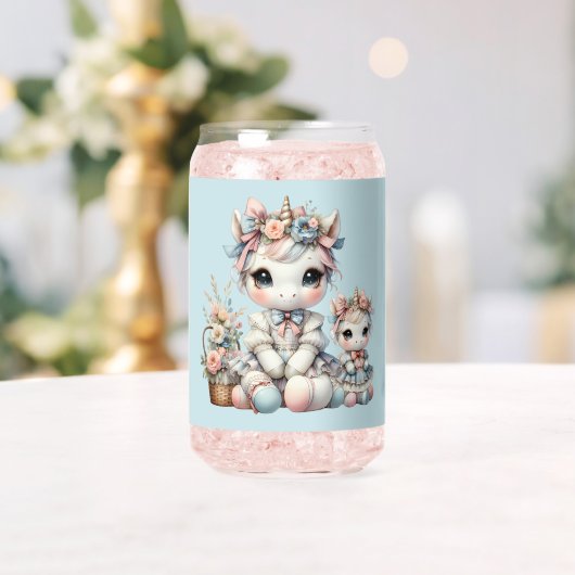 Pastel Kawaii Unicorne Mère fille Duo bleu (Insitu (Mariage))