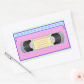 Pastel kawaii VHS vaporwave pixel art Rechthoekige Sticker (Envelop)