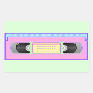 Pastel kawaii VHS vaporwave pixel art Rechthoekige Sticker