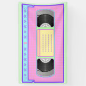 Pastel kawaii VHS vaporwave pixel kunst Spandoek (Verticaal)