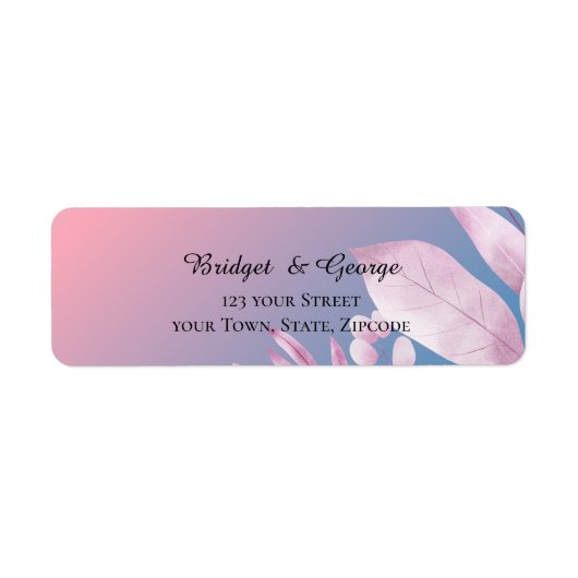 pastel kersenbloesem bruiloft Retouradres Label (Voorkant)