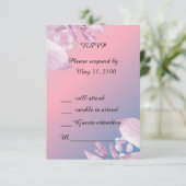 Pastel kersenbloesem bruiloft RSVP Response Kaart (Staand voorkant)