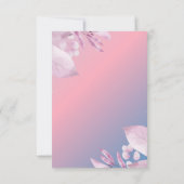 Pastel kersenbloesem bruiloft RSVP Response Kaart (Achterkant)
