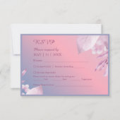 pastel kersenbloesem sakura bruiloft RSVP kaartje (Voorkant)