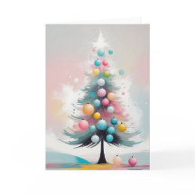 Pastel Kerst met Ornamenten Waterverf Effect