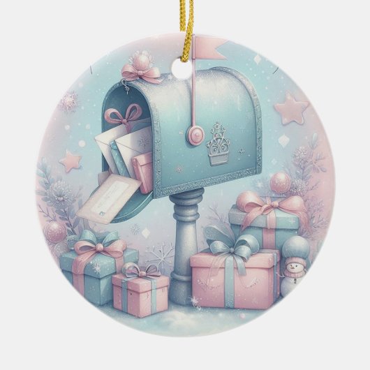 Pastel Kerst Ornament Mailbox en geschenken 3 (Voorkant)