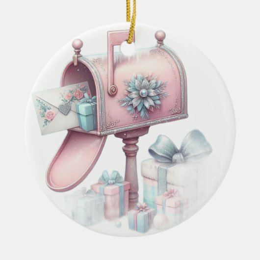 Pastel Kerst Ornament Mailbox en geschenken 6 (Voorkant)