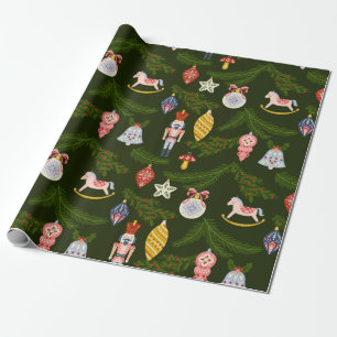 Pastel Kerst Ornamenten Wrapping Paper Cadeaupapier