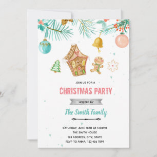 Pastel Kerst thema uitnodiging