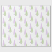 Pastel kerstbomen inpakpapier (Vlak)