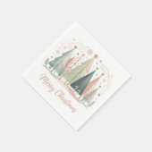 Pastel Kerstbomen Servet (Hoek)