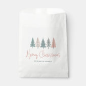 Pastel kerstbomen Vakantie gunstzakken Bedankzakje (Voorkant)