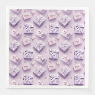 Pastel kerstcadeau Elegant Paarse naadloos Servet
