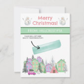 Pastel Kerstdorp, Gepersonaliseerde Gifting Kaart (Voorkant)