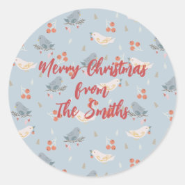 Pastel kerstgevels naadloos patroon ronde sticker