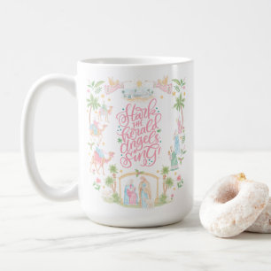Pastel Kerststal Eer aan de pasgeboren Koning Koffiemok