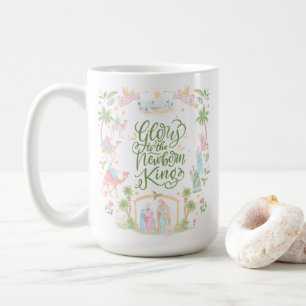 Pastel Kerststal Roem aan de Pasgeboren Koning Koffiemok