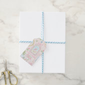 Pastel Kerststal | Scènes Gestreept Cadeaulabel (Met Touw)