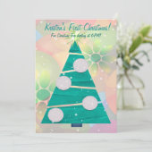 Pastel Kerstvakantie 1e Kerstfeest Kaart (Staand voorkant)