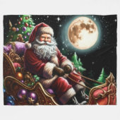 Pastel Kerstvakantie Sinterklaas Sleigh Fleece Deken (Voorkant (Horizontaal))